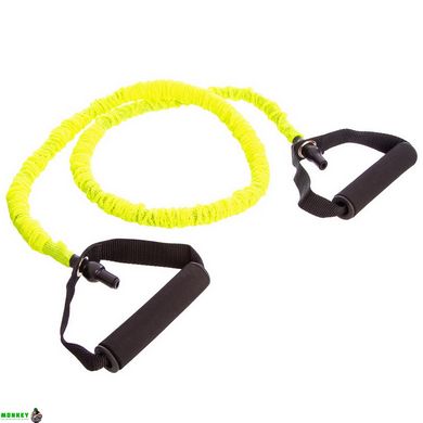 Эспандер трубчатый для фитнеса с ручками в защитном рукаве 120см SP-Sport CE6502-Y желтый