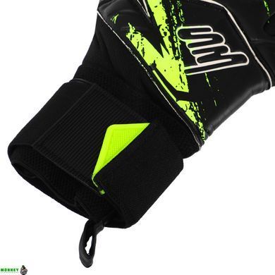Воротарські рукавиці SOCCERMAX GK-4315 розмір 8-10 чорний-салатовий