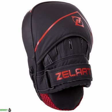 Лапа Вигнута для боксу та єдиноборств Zelart VL-3148 Чорний-червоний 25x18x5см 2шт