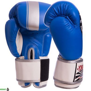Рукавички шкіряні боксерські YOKKAO YK016 Червоний-сірий 14 унції