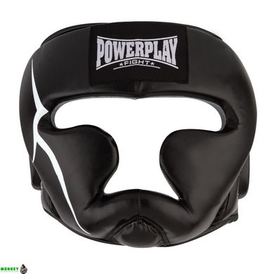 Боксерский шлем тренировочный PowerPlay 3066 PU + Amara Черный XL