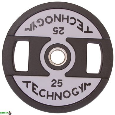 Диски для штанги поліуретанові TECHNOGYM TG-1837-25 51мм 25кг чорний