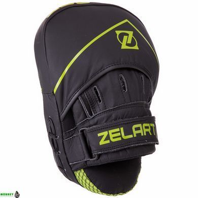 Лапа Вигнута для боксу та єдиноборств Zelart VL-3148 Чорний-червоний 25x18x5см 2шт