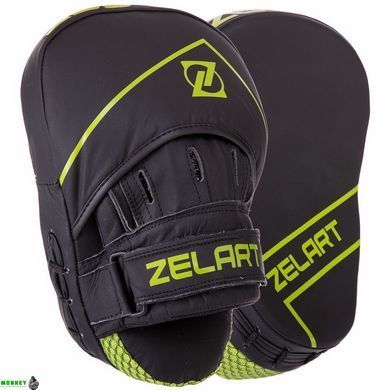 Лапа Вигнута для боксу та єдиноборств Zelart VL-3148 Чорний-червоний 25x18x5см 2шт
