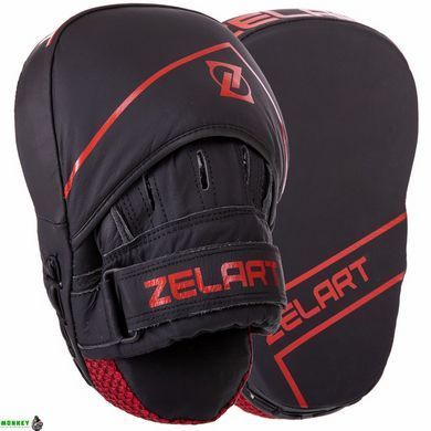 Лапа Вигнута для боксу та єдиноборств Zelart VL-3148 Чорний-червоний 25x18x5см 2шт