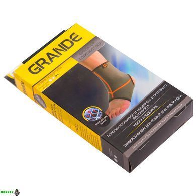Гомілковостоп (бандаж гомілковостопного суглоба) неопреновий (1шт) GRANDE GS-670 (NY, каучук, р-р S-XL, сірий-оранжевий)