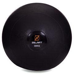 Мяч набивной слэмбол для кроссфита рифленый Zelart SLAM BALL FI-2672-30 30кг (MD1241-30) (PVC, d-29,8см, черный)