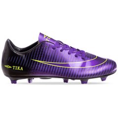 Бутсы футбольная обувь TIKA GF-001-1-V размер 39-44 (верх-TPU, подошва-термополиуретан (TPU), фиолетовый-черный)