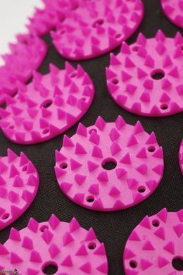 Коврик акупунктурный с валиком SportVida Аппликатор Кузнецова 66 x 40 см SV-HK0352 Black/Pink