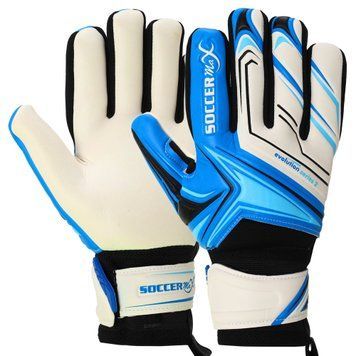Перчатки вратарские GK-4341 Белый-синий-голубой 8 размер SOCCERMAX (PVC, PL, р-р 8-10,)
