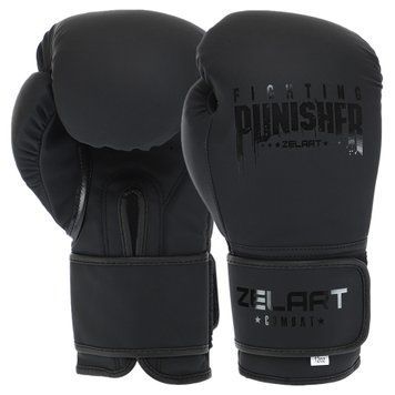 Рукавички боксерські Zelart PUNISHER BO-7553 Чорний 10 унцій