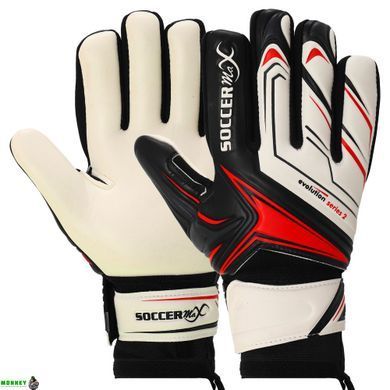 Перчатки вратарские GK-4341 Белый-синий-голубой 8 размер SOCCERMAX (PVC, PL, р-р 8-10,)