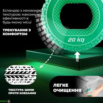 Эспандер кистевой силиконовый PowerPlay PP-4333 Hand Grip Medium 20 кг. Зеленый