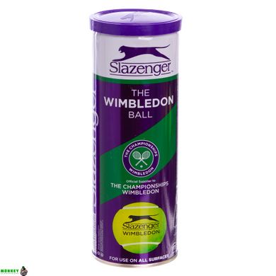 Мяч для большого тенниса SLAZENGER WIMBLEDON 340884 3шт салатовый