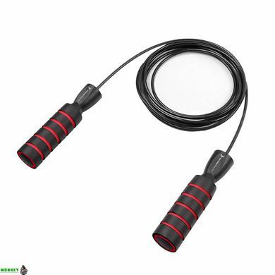 Скакалка швидкісна з протиковзкими ручками 4yourhealth 2.5m. Premium Jump Rope 2471 Чорно-червона
