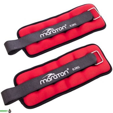 Утяжелители-манжеты для рук и ног MARATON FI-2858-1 2x0,5кг красный-черный