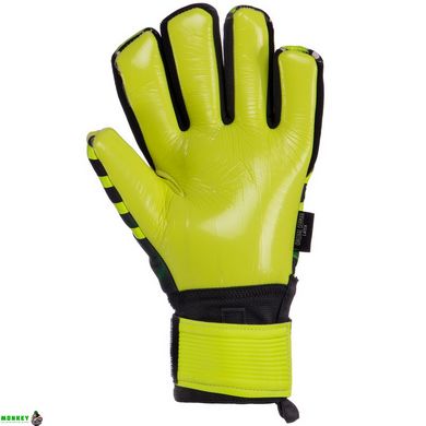 Перчатки вратарские SOCCERMAX GK-004 размер 8-10 желтый-черный-салатовый
