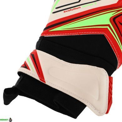 Перчатки вратарские GK-4341 Белый-синий-голубой 8 размер SOCCERMAX (PVC, PL, р-р 8-10,)