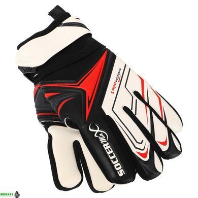 Перчатки вратарские GK-4341 Белый-синий-голубой 8 размер SOCCERMAX (PVC, PL, р-р 8-10,)