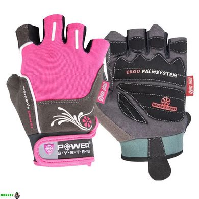 Рукавички для фітнесу і важкої атлетики Power System Woman’s Power PS-2570 жіночі Pink XS