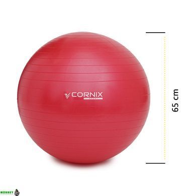М'яч для фітнесу (фітбол) Cornix 65 см Anti-Burst XR-0019 Red