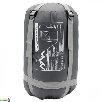 Спальный мешок (спальник) одеяло SportVida SV-CC0068 -3 ...+21&deg;C R Black/Grey