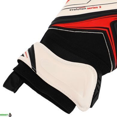 Перчатки вратарские GK-4341 Белый-синий-голубой 8 размер SOCCERMAX (PVC, PL, р-р 8-10,)