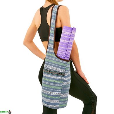Сумка для фітнесу та йоги через плечо KINDFOLK Yoga bag SP-Sport FI-8364-3 сірий-синій