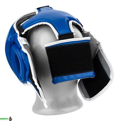 Боксерский шлем тренировочный PowerPlay 3068 PU + Amara Сине белый XS