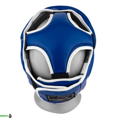Боксерский шлем тренировочный PowerPlay 3068 PU + Amara Сине белый XS