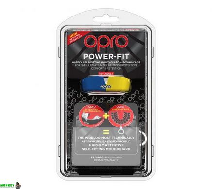 Капа OPRO Power-Fit Hi-Tech Self-Fitting Blue/Yellow (art002293007)