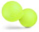 Силиконовый массажный двойной мяч 63 мм Hop-Sport HS-S063DMB салатовый