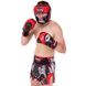 Шлем боксерский с полной защитой кожаный TWINS HGL3-2T M-XL черный-красный
