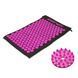 Коврик акупунктурный с валиком SportVida Аппликатор Кузнецова 66 x 40 см SV-HK0352 Black/Pink