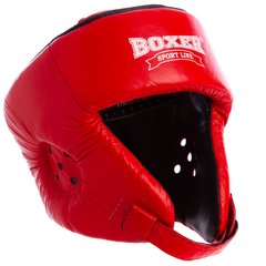 Шлем боксерский открытый с усиленной защитой макушки кожаный BOXER 2029 (р-р M-L, цвета в ассортименте)