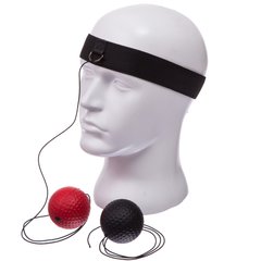 Пневмотренажер для боксу з двома м'ячами fight ball SP-Sport BO-1660 чорний-червоний