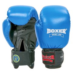 Перчатки боксерские профессиональные с печатью ФБУ BOXER кожаные BO-2001 Profi 10-12 унций цвета в ассортименте