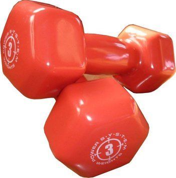 Гантелі для фітнесу і аеробіки обгумовані Power System 3 kg PS-4026 Red (1 шт.)