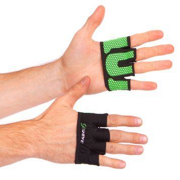 Перчатки-накладки атлетические WorkOut SP-Sport FI-8038 Черный-зеленый XL размер