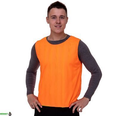 Манишка для футбола двусторонняя мужская цельная (сетка) SP-Sport CO-0791 Оранжевый-розовый (PL, р-р 68х57см,)