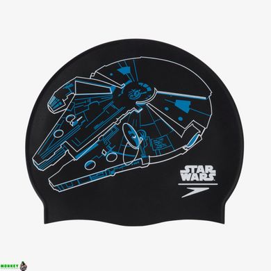 Шапка для плавания Speedo MILLENIUM FALCON SLOGAN PRT CAP черный Уни OSFM