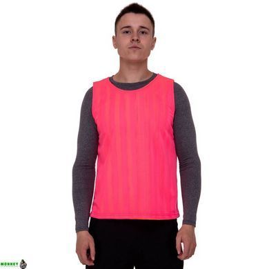Манишка для футбола двусторонняя мужская цельная (сетка) SP-Sport CO-0791 Оранжевый-розовый (PL, р-р 68х57см,)