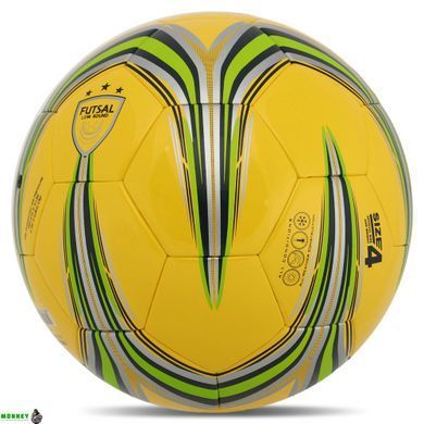 Мяч для футзала STAR FB624-05 №4 PU клееный желтый-салатовый