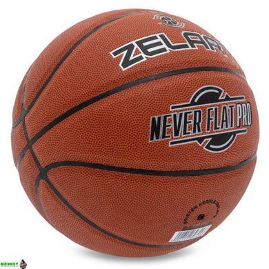 Мяч баскетбольный PU №7 ZELART NEVER FLAT PRO GB4460 (PU, бутил)