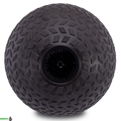 Мяч набивной слэмбол для кроссфита рифленый Zelart SLAM BALL FI-7474-3 3кг черный