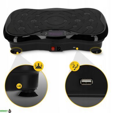 Виброплатформа для тренировок 4FIZJO Ultra+ с пультом и эспандерами Black (P-5905973402873)