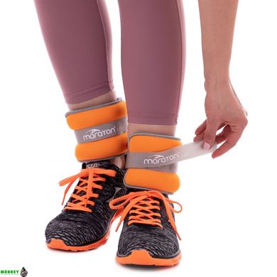 Утяжелители-манжеты для рук и ног MARATON FI-2858-2 2x1кг оранжевый-серый