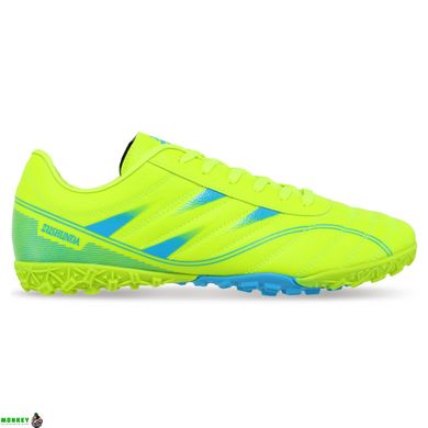 Сороконожки обувь футбольная ZUSHUNDA OB-2023-1 размер 39-45 (верх-PU, подошва-резина, салатовый-голубой)