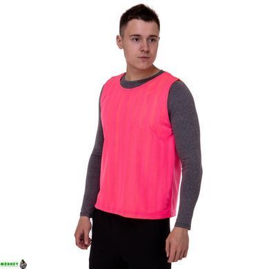 Манишка для футбола двусторонняя мужская цельная (сетка) SP-Sport CO-0791 Оранжевый-розовый (PL, р-р 68х57см,)