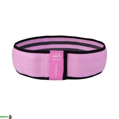 Резинка для фитнеса тканевая PowerPlay 4111 M Medium (d_76cm) розовый